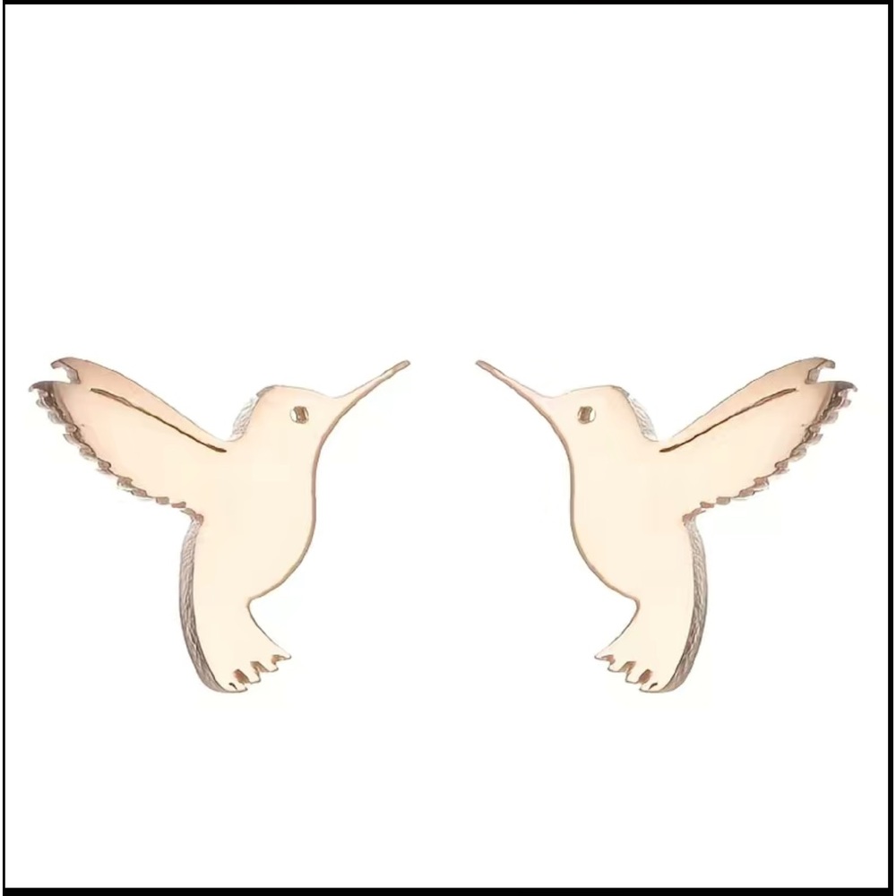 Silver Mini Hummingbird Stud Earrings